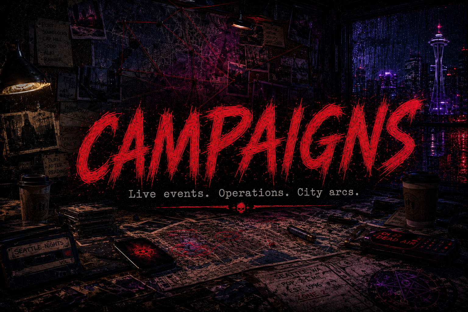 A city investigation board of routes, pressure, and live threads.